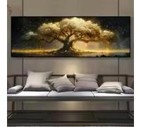 Stampa su tela astratta "Albero della vita" extra large Quadro Su Tela Poster, stampe estetiche moderne e vivaci, decorazione da parete per la casa, 45x135 cm, senza cornice