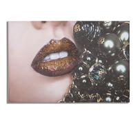Stampa su Tela Beautiful Lips 80x3,8x120 cm in Legno e Tessuto