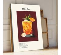 Stampa su tela cocktail MaiTai quadro arredamento lounge bar stile classic