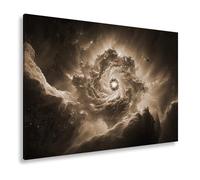 Stampa su tela con colori esplosivi scatenano un vortice galattico, formato: 100 x 70 cm, effetto seppia XXL, stampa artistica su cornice/parete o decorazione soggiorno