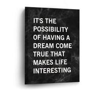 Stampa su tela con immagine artistica "It's The Possibility of Having A Dream Come True That Makes Life Interessant", per soggiorno, camera da letto, ufficio, regali di Natale, 40,6 x 50,8 cm