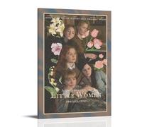 Stampa su tela con immagine di piccole donne, impermeabile e antimacchia, adatta a qualsiasi stile decorativo di camera da letto, soggiorno, ufficio, cornice stile 20 x 30 cm