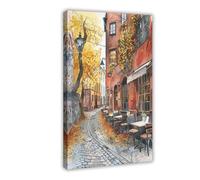 Stampa su tela con immagine di Stoccolma, paesaggio urbano scandinavo, decorazione per camera da letto, idea regalo, 50 x 75 cm
