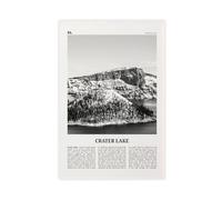 Stampa su tela con lago crater in bianco e nero, Oregon, USA, Stati Uniti, Nord America, città, viaggi, decorazione artistica da parete, poster decorativo per casa, bar, ristorante, garage
