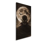 Stampa su tela con luna rossa sangue, rivela il terrore della notte, panorama, 100 x 50 cm, effetto: stampa artistica XXL su cornice/parete o soggiorno