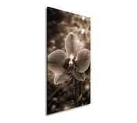 Stampa su tela con orchidea al neon, luminosa come un sogno, panorama 100 x 50 cm, effetto seppia XXL, stampa artistica su telaio, decorazione da parete o soggiorno