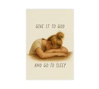 Stampa su tela con scritta "Give It To God", decorazione per camera da letto, ufficio, camera da letto, regalo, 60 x 90 cm
