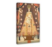 Stampa su tela con scritta "Our Lady Of Betlemme", motivo: Cristo e Maria di Cusco, decorazione per camera da letto, per ufficio, camera da letto, regalo, cornice regalo, 50 x 75 cm