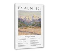 Stampa su tela con stampa ad acquerello di Monet Van Gogh, con versi della Bibbia, decorazione da parete per la casa cristiana (SKU1,40 x 60 cm, con cornice (tela riciclata)