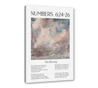 Stampa su tela con stampa ad acquerello di Monet Van Gogh, stampa su tela con versi della Bibbia, decorazione da parete per la casa cristiana (SKU14,30 x 40 cm, con cornice (tela riciclata))