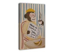 Stampa su tela con stampa di notizie sulle scimmie, decorazione per camera da letto, ufficio, camera da letto, regalo, 30 x 45 cm