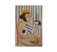 Stampa su tela con stampa di notizie sulle scimmie, decorazione per camera da letto, ufficio, camera da letto, regalo, 20 x 30 cm