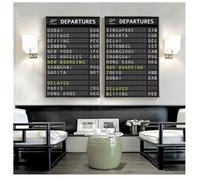 Stampa su Tela da Parete, Poster da Viaggio, partenze dall'aeroporto, Arte murale, Stampa su Tela Decorativa Moderna, Stile Nordico, Dipinto per la Decorazione della casa - 50x70cmx2 Senza Cornice