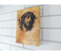 Stampa su tela del volto di Gesù Cristo basata sulla Sindone di Torino,...