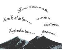 Stampa su tela di Napoli Il Vesuvio e le sue canzoni con telaio e ganci