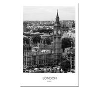 Stampa Su Tela Dipinti Su Tela In Bianco E Nero, Paesaggi Di Città Del Mondo, Londra, Parigi, New York, Poster E Stampe, Quadri Da Parete Per La Decorazione Della Casa, 70X100 Cm, Senza Cornice.