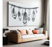 Stampa su tela, disegno Boho Piuma, grande quadro da parete, decorazione per soggiorno, foto su tela, immagine su tela, quadri per camera da letto, casa, senza cornice, 70 cm x 50 cm