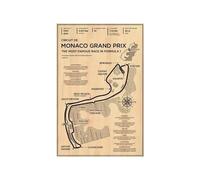 Stampa Su Tela F1 Formula Racer Poster Estetica Racing Gran Premio Di Monaco Circuito Pista Wall Art Mural Home Room Decor Vintage Canvas Painting Gift, 45X60Cm Senza Cornice
