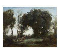 Stampa su tela giclée di grado museale, Camille Corot, La danza delle ninfe, 127 x 101 cm, inchiostri d'archivio su tela di policotone, perfetta per soggiorno, camera da letto o parete della galleria