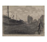 Stampa su tela giclée di grado museale, con scritta "Signac - Rue_Vercingetorix - 76,2 x 101,2 cm | Inchiostri d'archivio su tela di policotone | Perfetto per soggiorno, camera da letto o galleria da