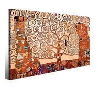 Stampa su tela Gustav Klimt/L'albero della vita 90x60 cm Intelaiato/Quadro famoso Riproduzione/Falso d'autore telaio Gallery 3 cm di spessore. (L'albero della vita)