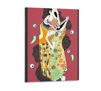 Stampa su tela incorniciata Gustav klimts il bacio, decorazione moderna per la casa, decorazione da parete per sala da pranzo, camera da letto, salotto