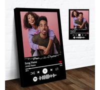 Stampa su tela personalizzata Spotify Music personalizzata - Foto e codice canzone, decorazione da parete personalizzata, incorniciata per matrimoni, commemorazioni di animali domestici, regalo per la