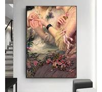 Stampa su tela, pittura a olio, classica francese, retrò, donne lesbiche, poster, quadri, decorazioni per la casa, soggiorno, camera da letto, 50x75 cm, senza cornice