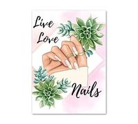 Stampa Su Tela Poster E Stampe Di Fiori Con Smalto Per Unghie Alla Moda, Arte Murale, Manicure, Salone Di Bellezza, Tela, Pittura Moderna Per Camera Da Letto, Decorazione Per La Casa, 45X60 Cm, Se