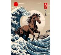 Stampa su Tela Retro Japanese Great Wave of Animals Capybara Koi Kraken Cartoon Poster Canvas Painting Wall Art Pictures Home Interior Decor 21X30Cm No Frame