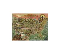Stampa su Tela su Carta Poster o Quadro Anonymous Game board with map of America