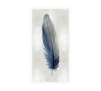 Stampa Su Tela Su Carta Poster o Quadro Bosco Julia Blue Feather on Silver I