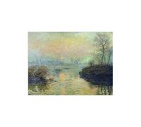 Stampa su Tela su Carta Poster o Quadro Claude Monet Sun Setting over the Seine