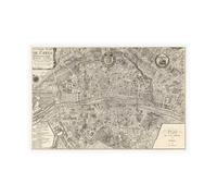 Stampa su Tela su Carta Poster o Quadro De Fer Nicolas Plan de la Ville de Paris