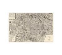 Stampa su Tela su Carta Poster o Quadro De Fer Nicolas Plan de la Ville de Paris