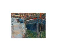 Stampa su Tela su Carta Poster o Quadro Egon Schiele Boats mirrored in the Water