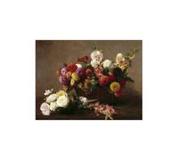 Stampa su Tela su Carta Poster o Quadro Henri Fantin-Latour Voici des fleurs de