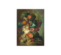 Stampa su Tela su Carta Poster o Quadro Jan Van Os Fruit, flowers and a fish
