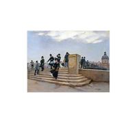 Stampa su Tela su Carta Poster o Quadro Jean Beraud On the Pont des Arts, Paris