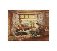 Stampa su Tela su Carta Poster o Quadro Lewis Charles James Reading by the Windo