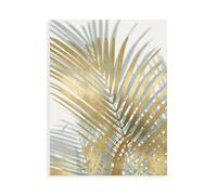 Stampa su Tela su Carta Poster o Quadro Miller Melonie Palm Shadows Aqua on Gold