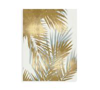 Stampa su Tela su Carta Poster o Quadro Miller Melonie Palm Shadows Aqua on Gold