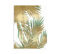 Stampa su Tela su Carta Poster o Quadro Miller Melonie Palm Shadows Gold on Gree