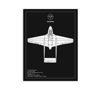 Stampa su Tela su Carta Poster o Quadro Rogan Mark BP de-Havilland Vampire Black