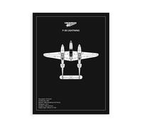 Stampa su Tela su Carta Poster o Quadro Rogan Mark BP Lockheed P38 Lightning Bla