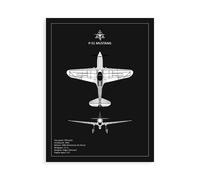 Stampa su Tela su Carta Poster o Quadro Rogan Mark BP P-51 Mustang Black