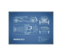 Stampa su Tela su Carta Poster o Quadro Rogan Mark Jaguar SS-100-Blue