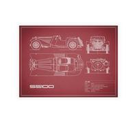 Stampa su Tela su Carta Poster o Quadro Rogan Mark Jaguar SS-100-Maroon