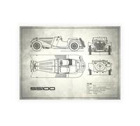 Stampa su Tela su Carta Poster o Quadro Rogan Mark Jaguar SS1 White