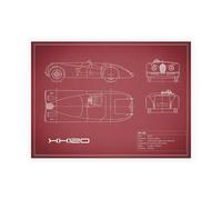 Stampa su Tela su Carta Poster o Quadro Rogan Mark Jaguar XK-120-Maroon